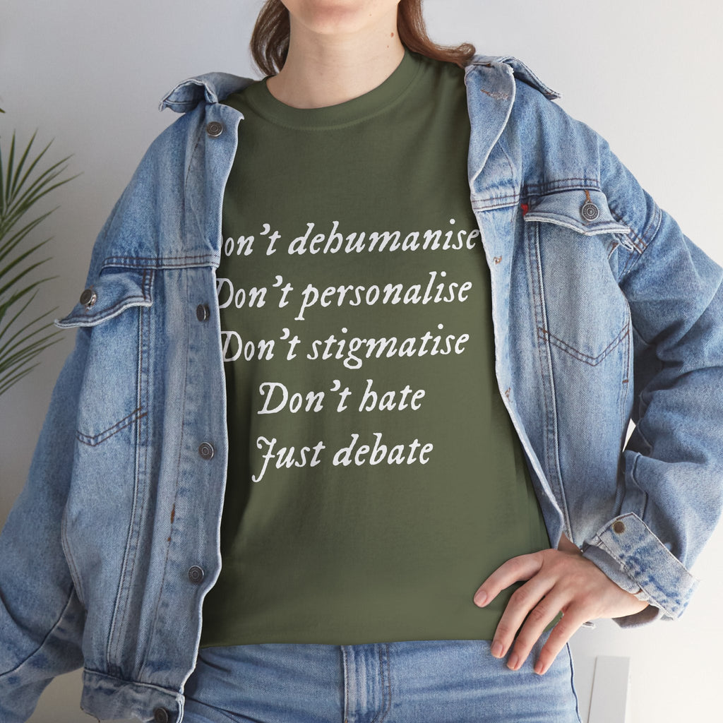 Debate Not Hate Unisex Tee, Discussion Tshirt, Conversation Shirt, Controversy Top, Argument Tee