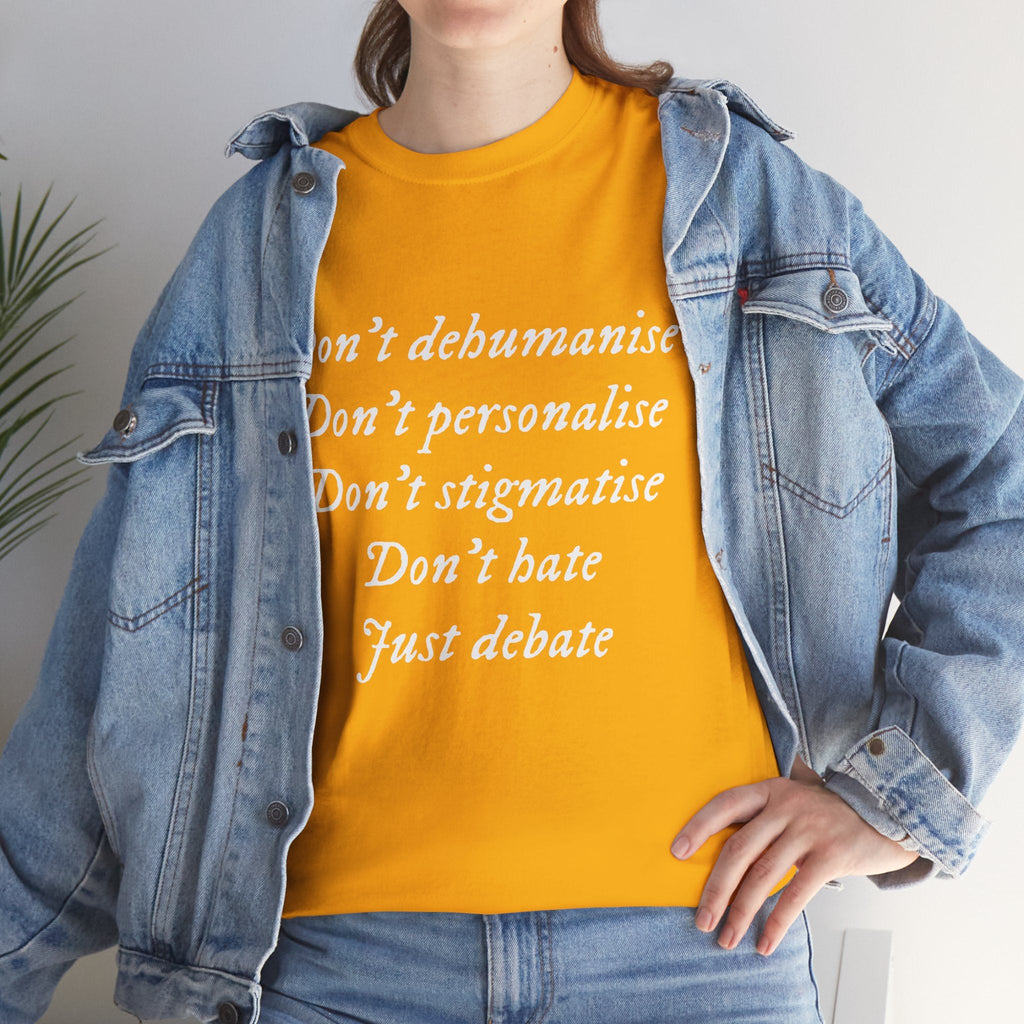 Debate Not Hate Unisex Tee, Discussion Tshirt, Conversation Shirt, Controversy Top, Argument Tee