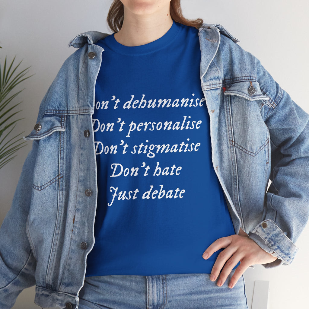 Debate Not Hate Unisex Tee, Discussion Tshirt, Conversation Shirt, Controversy Top, Argument Tee