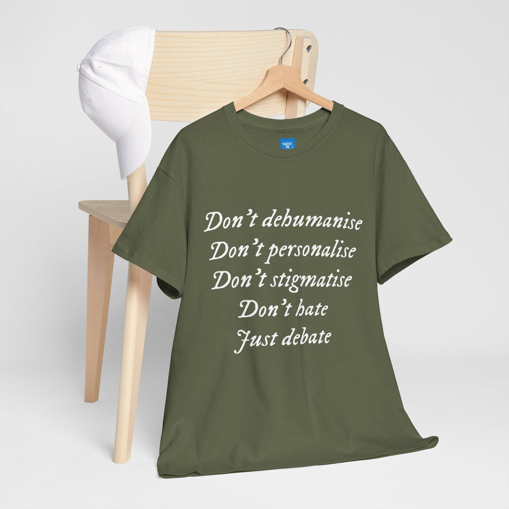 Debate Not Hate Unisex Tee, Discussion Tshirt, Conversation Shirt, Controversy Top, Argument Tee