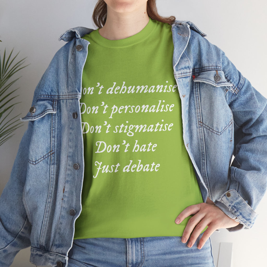 Debate Not Hate Unisex Tee, Discussion Tshirt, Conversation Shirt, Controversy Top, Argument Tee